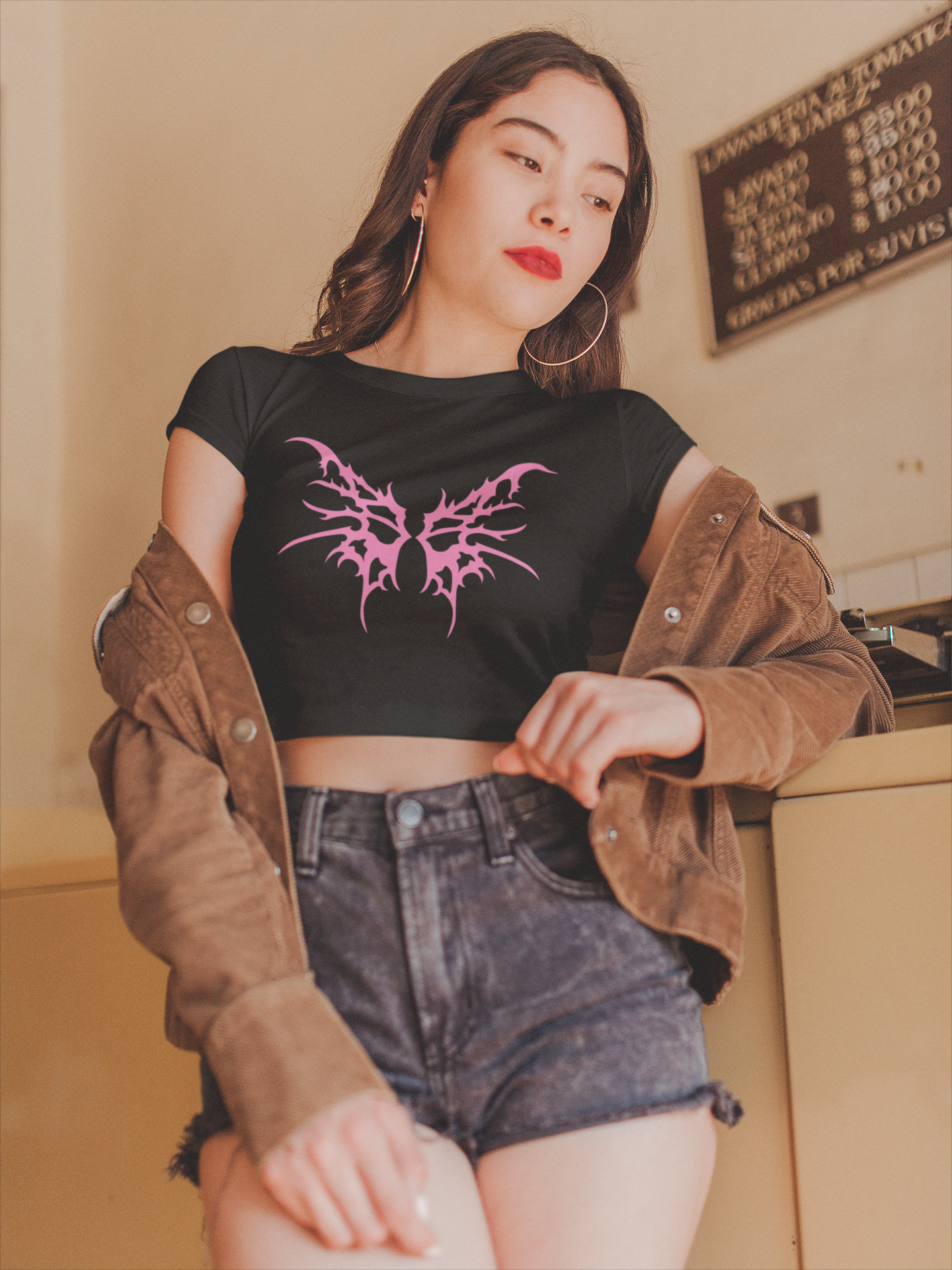 Pink Wings Crop Top