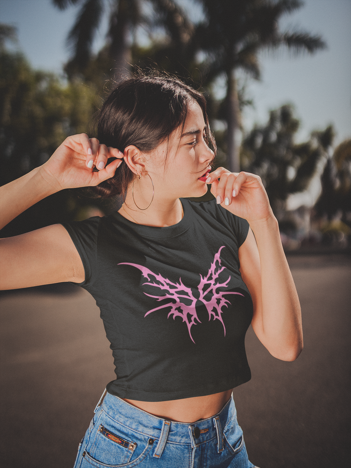 Pink Wings Crop Top