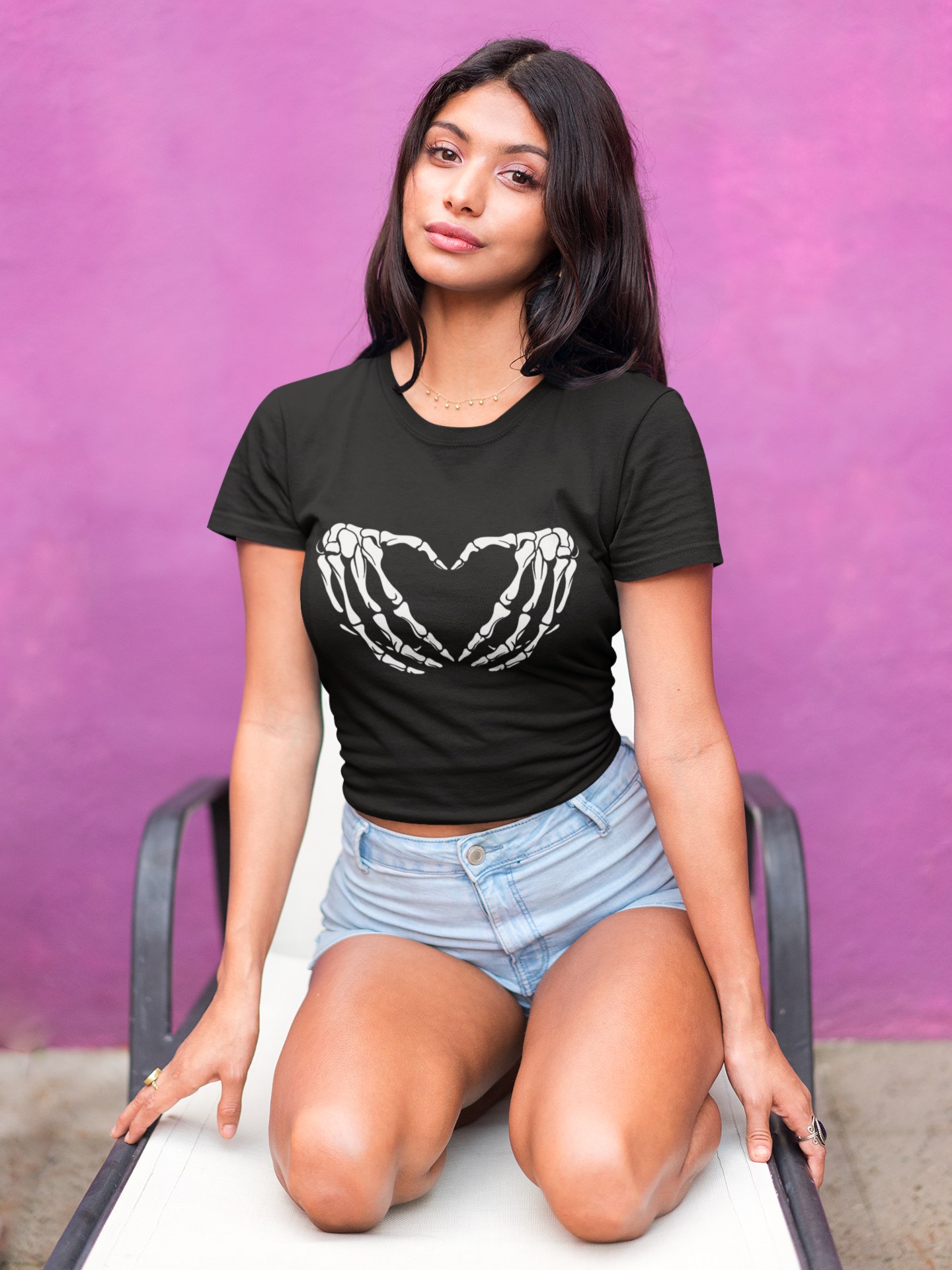 Heart Skull Crop Top