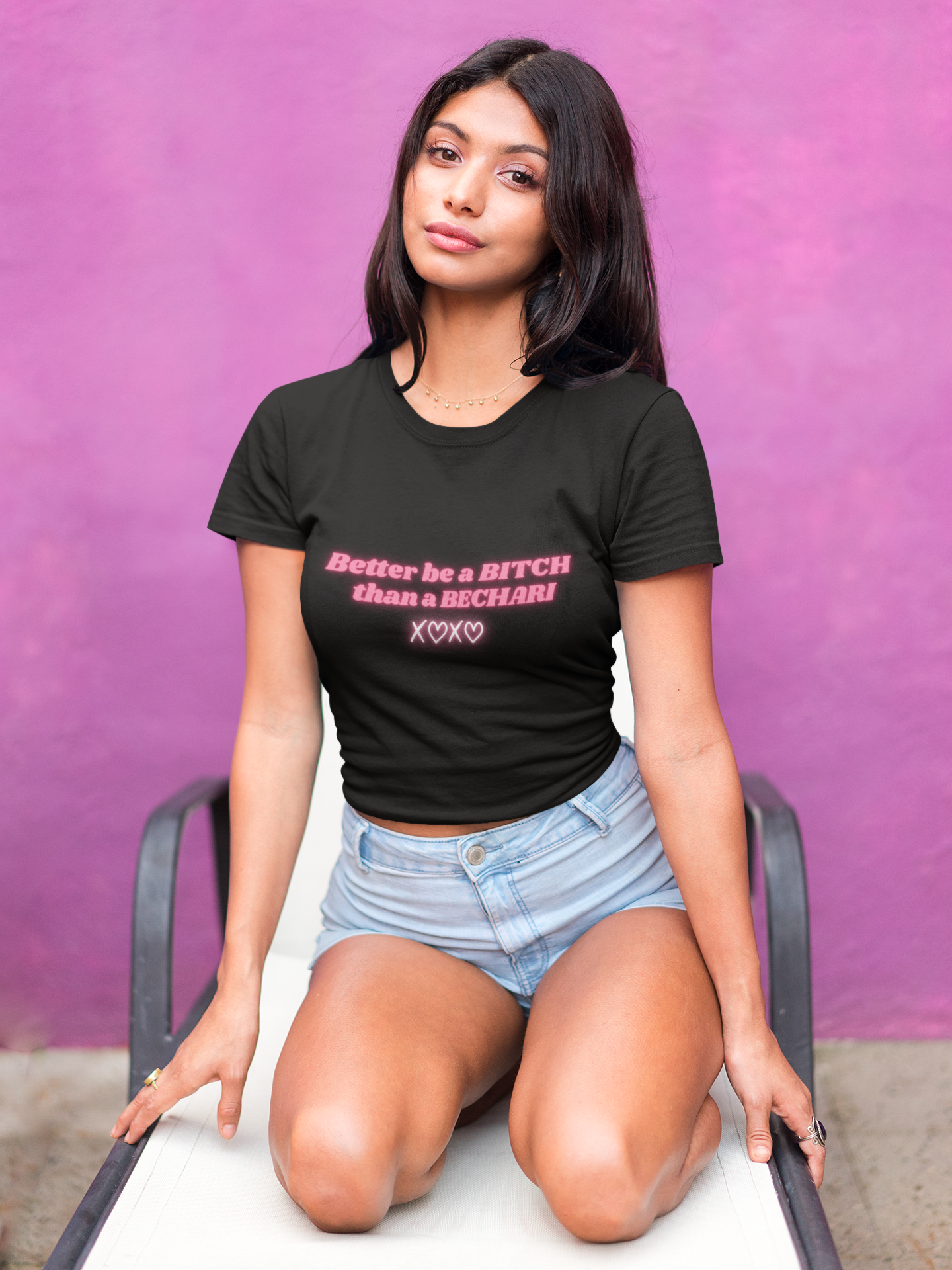 Better be a bitch than a bechari crop top