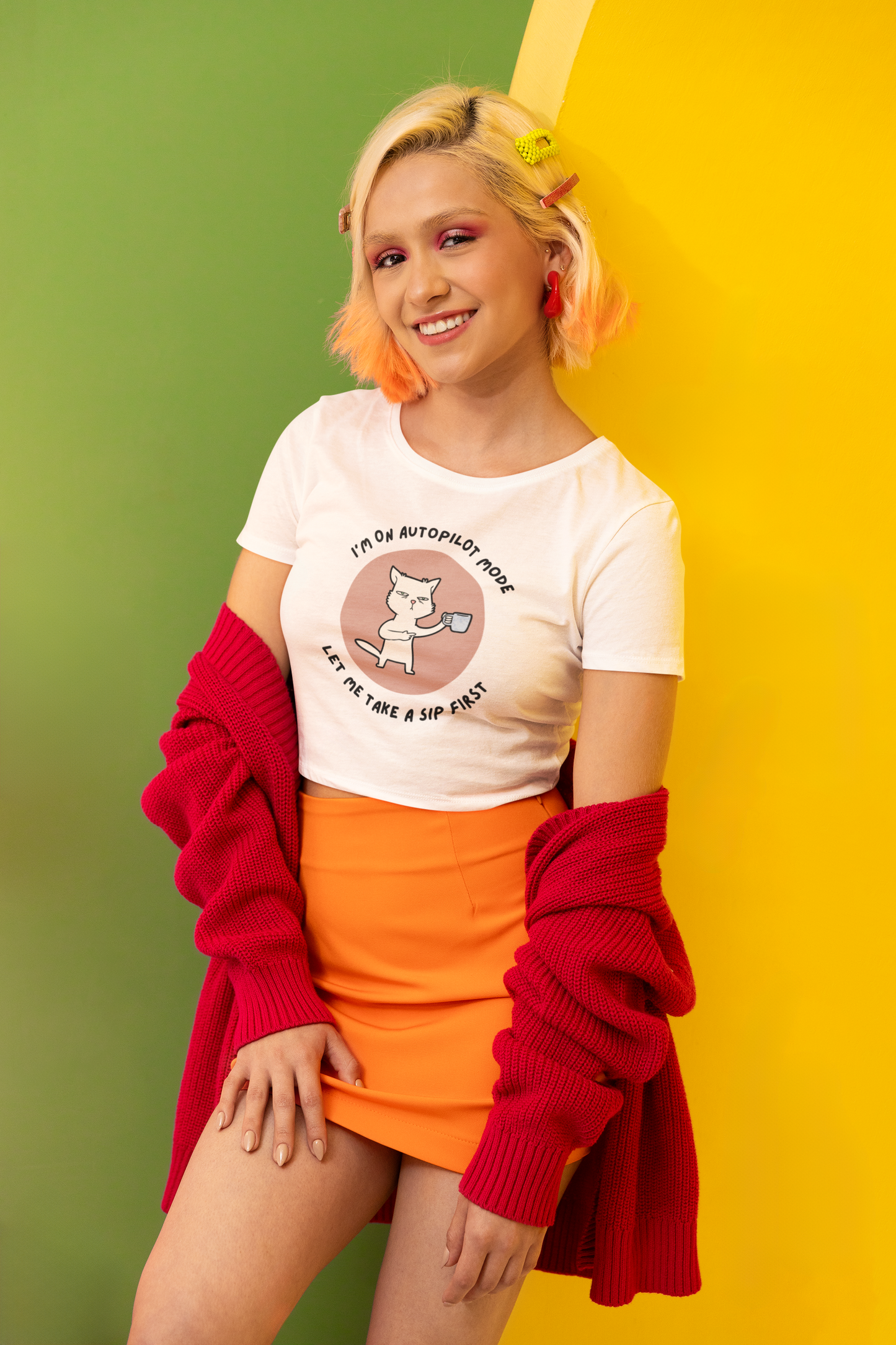 I'm on autopilot mode crop top