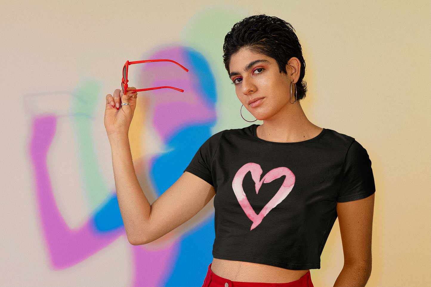 Pink Heart Crop Top