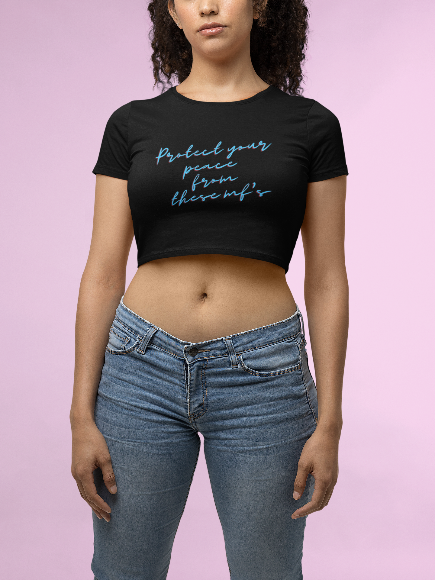 Protect your peace from these mf's crop top