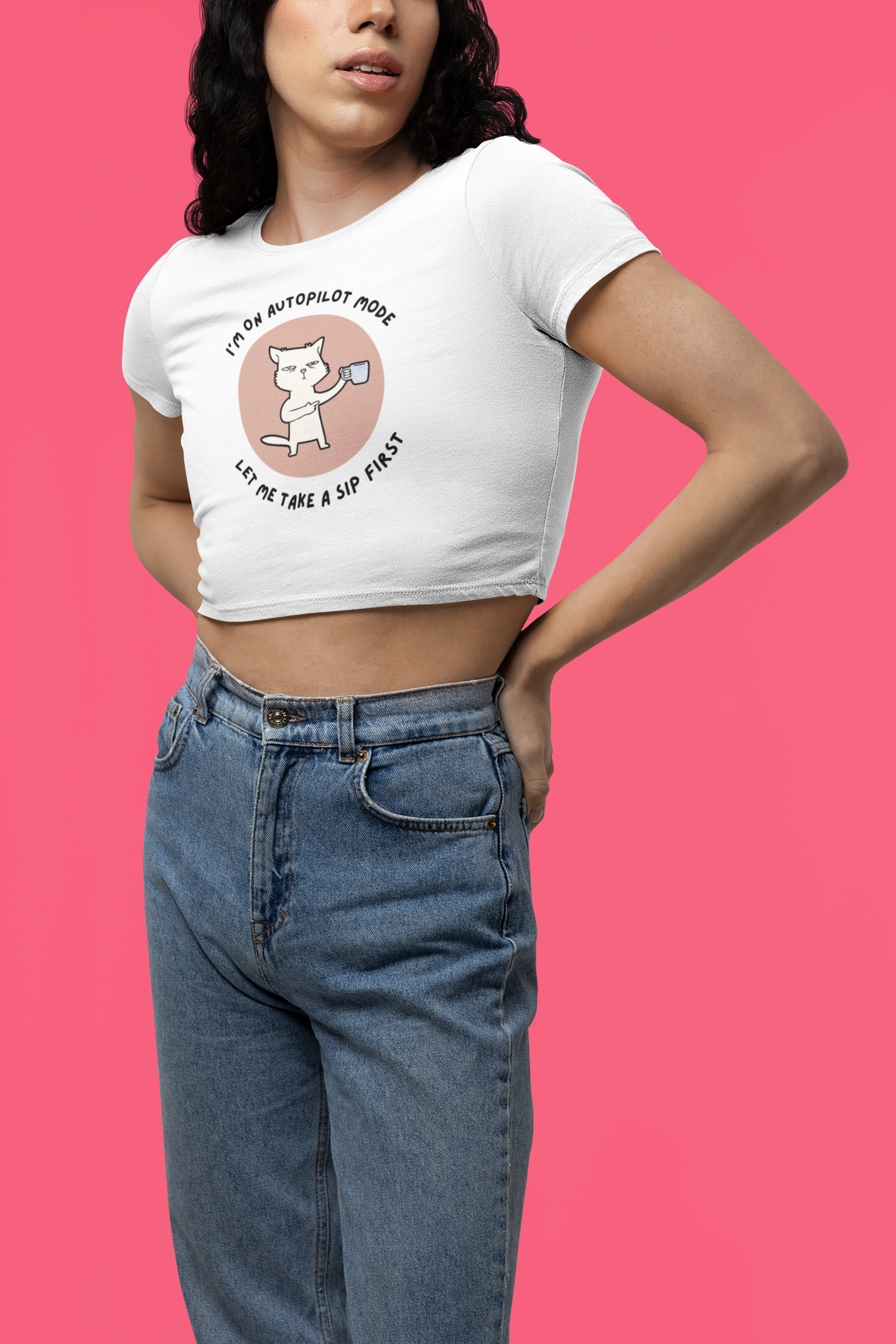 I'm on autopilot mode crop top