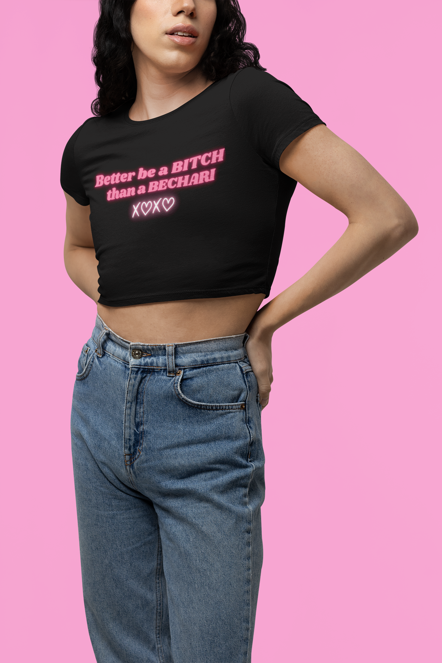 Better be a bitch than a bechari crop top