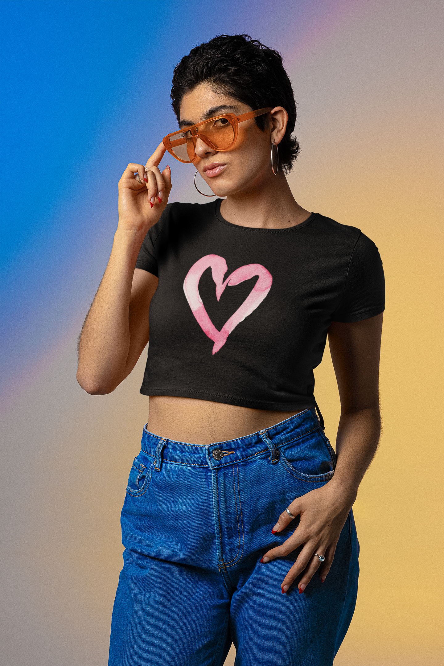 Pink Heart Crop Top