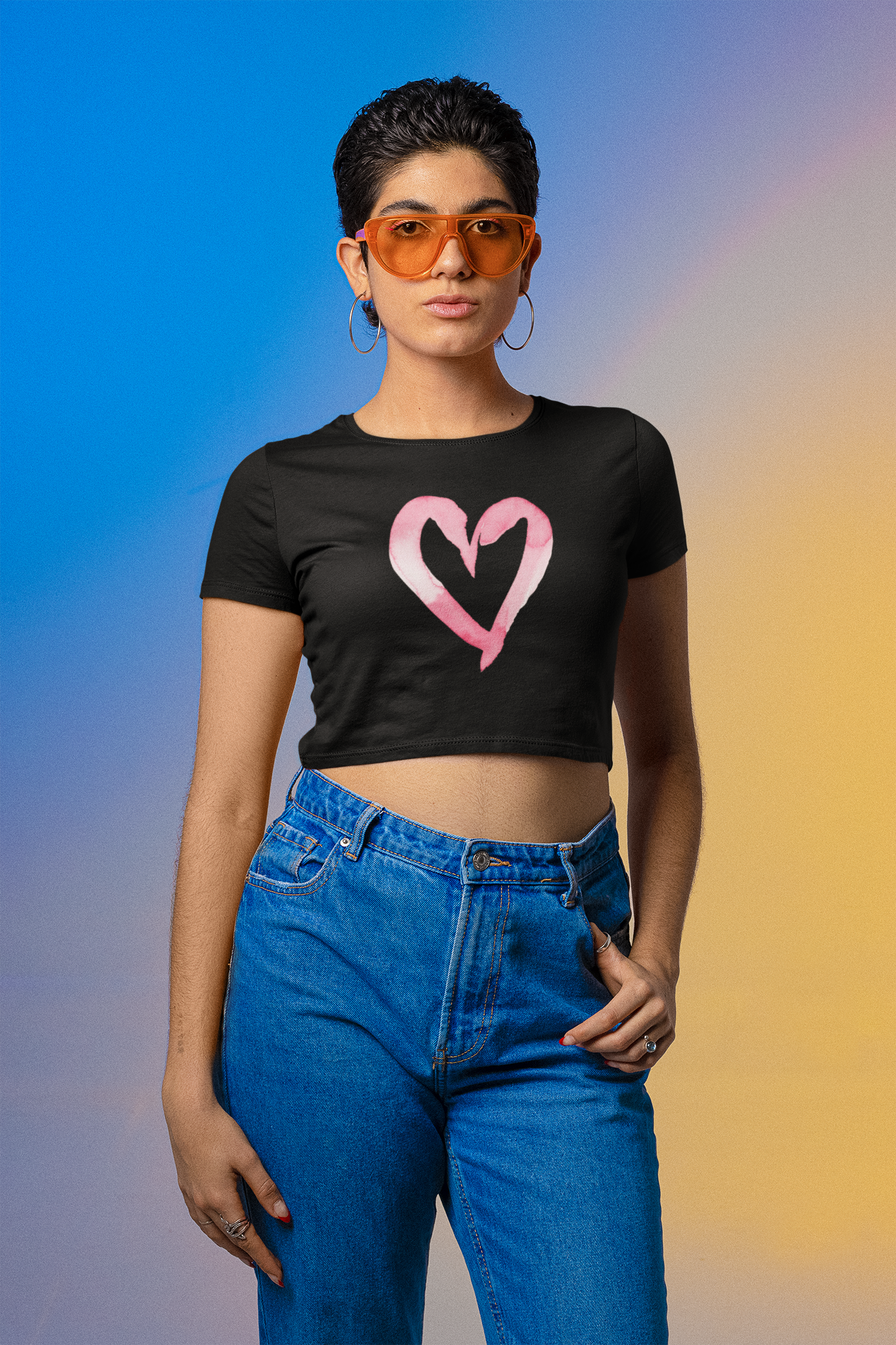 Pink Heart Crop Top