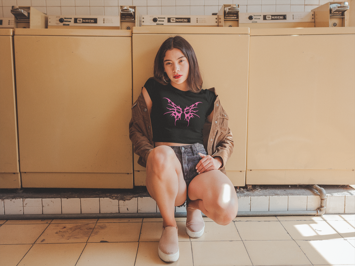 Pink Wings Crop Top