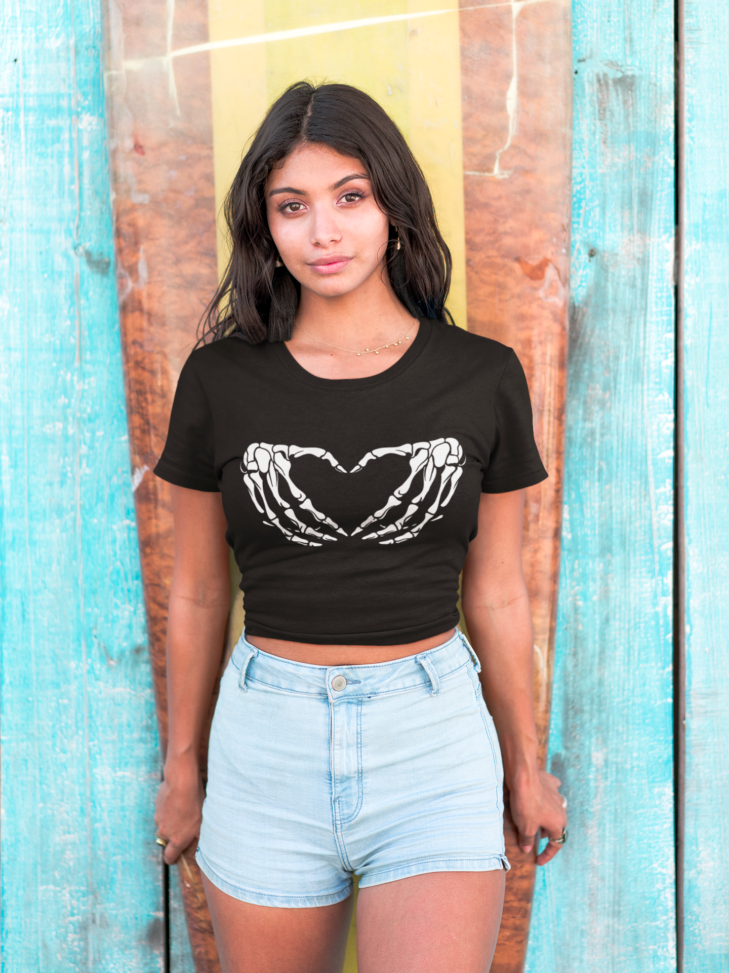 Heart Skull Crop Top