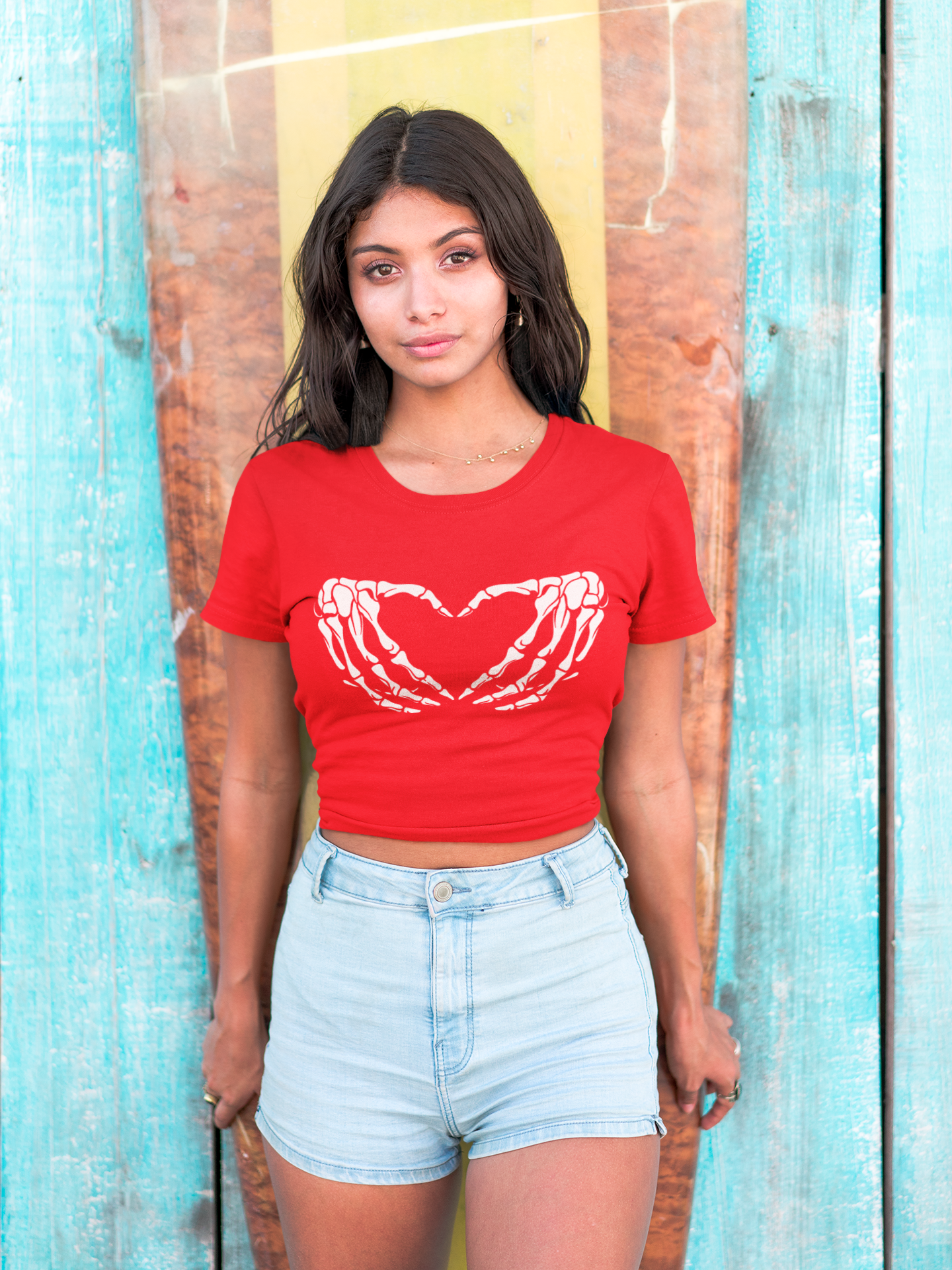 Heart Skull Crop Top