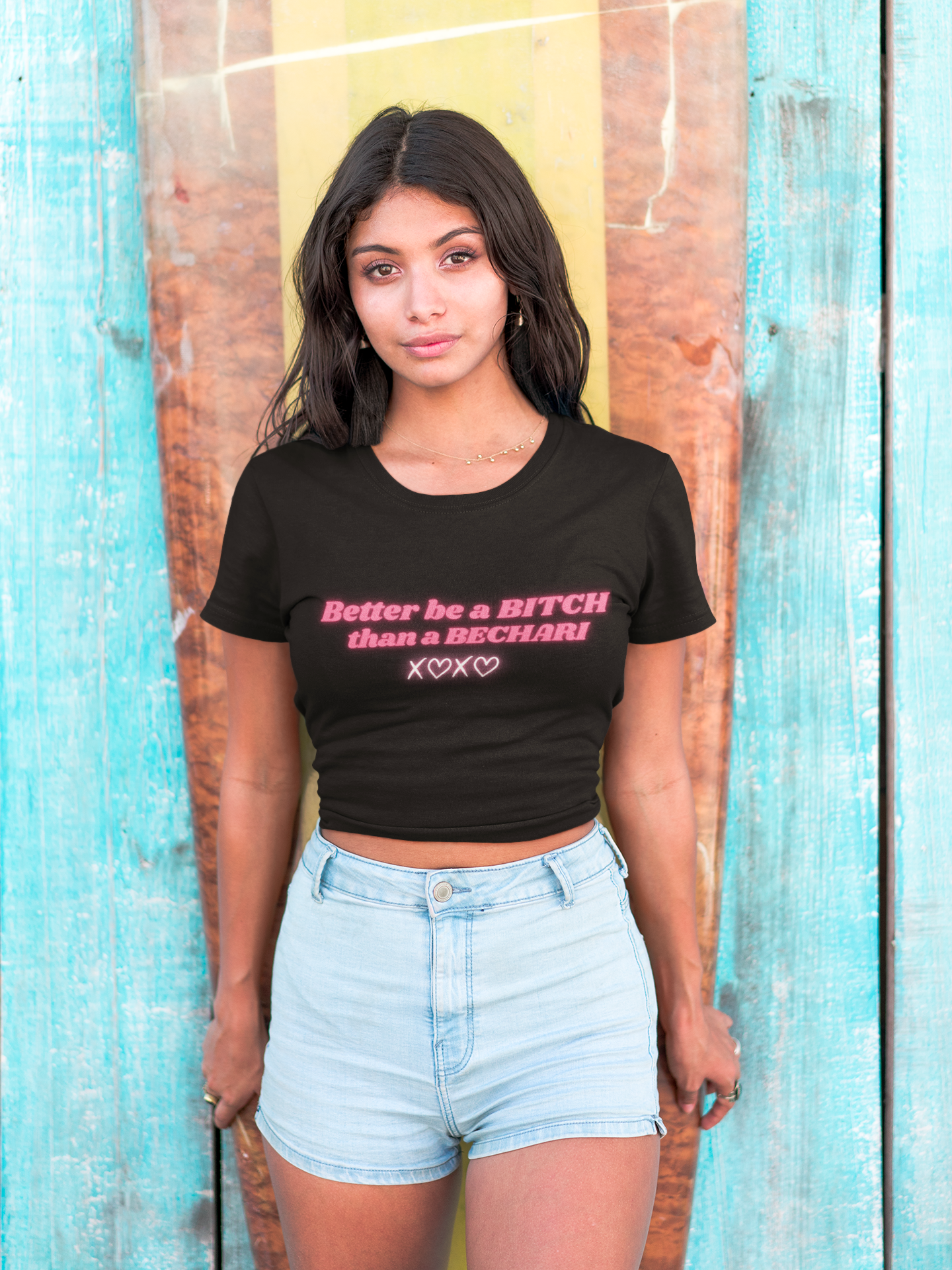 Better be a bitch than a bechari crop top