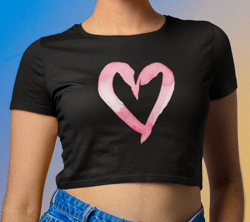 Pink Heart Crop Top