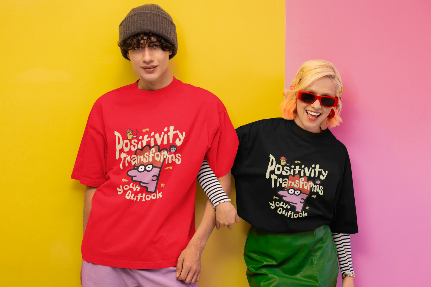 Positivity transforms your outlook T-shirt