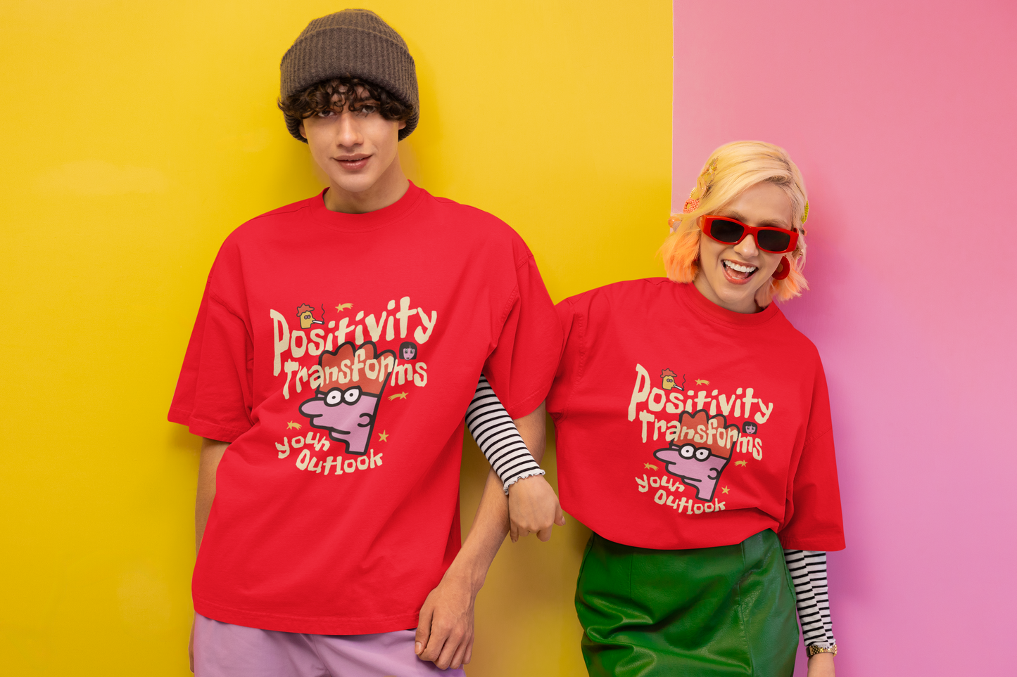 Positivity transforms your outlook T-shirt