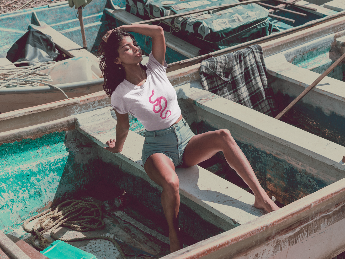 Pink Snake Crop Top