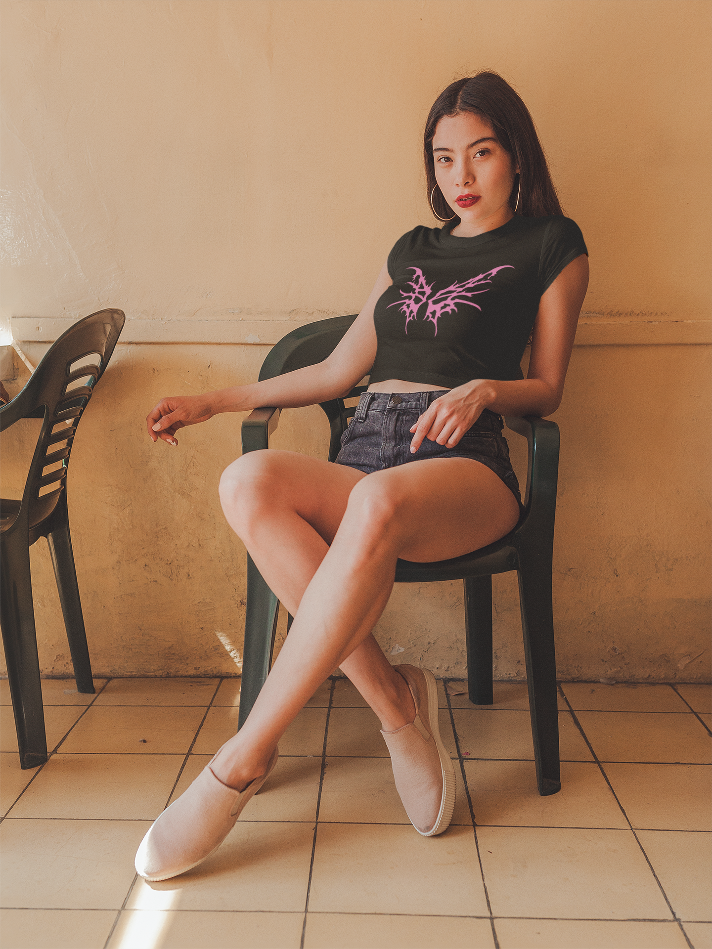Pink Wings Crop Top