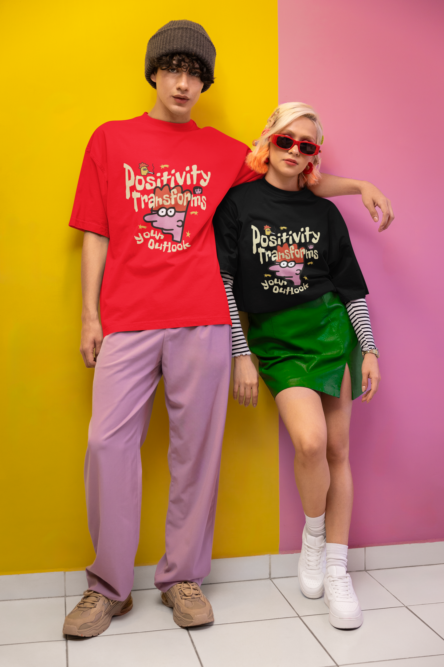 Positivity transforms your outlook T-shirt